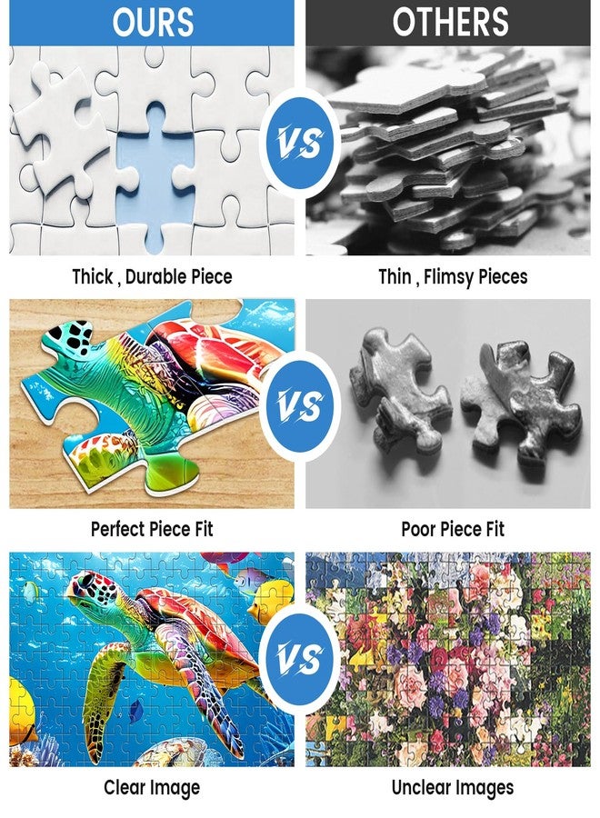 VOLUVOLU 500 Piece Puzzle for Adults, Turtle Jigsaw Puzzles, Sea Animals Puzzles 500 Pieces, Birthday and Barious Holiday Party for Family Adult, Funny Puzzle for Adults, 20.5x15 in - Image 3